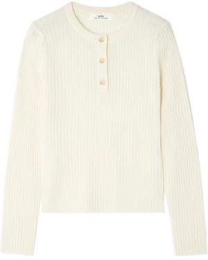 arch4 Noa Ribbed Cashmere Jumper - White