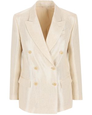Brunello Cucinelli Double-Breasted Tailored Jacket - Natural
