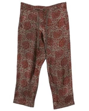 Uma Wang Perch Floral Print Drawstring Pants - Brown