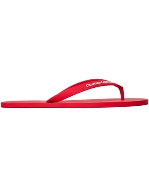 Christian Louboutin Solid Colour Flip Flops - Red