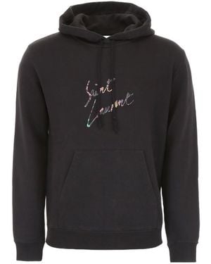 Saint Laurent Graphic Logo Hoodie - Black