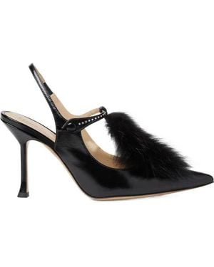Fendi Leather Slingbacks - Black