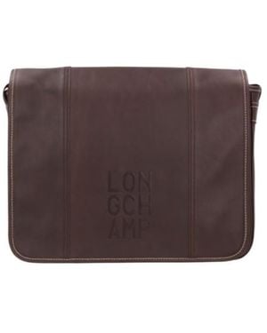 Longchamp Embossed-Logo Leather Cross Body Bag - Brown