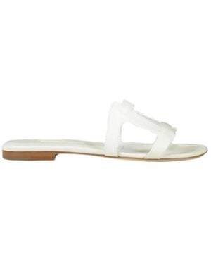 Manolo Blahnik Cutout Slide Flat Sandals - White