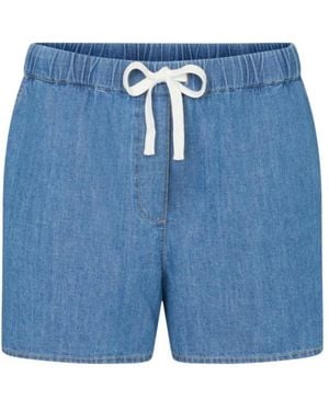 Juvia Drawstring Waist Shorts - Blue