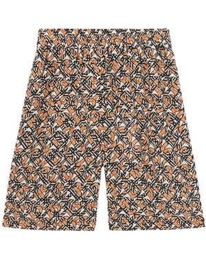 Burberry Monogram-Pattern Knee-Length Shorts - Multicolour