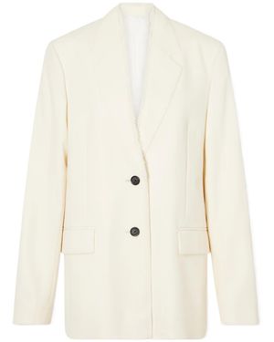 TOTEME Fringed-Trim Blazer - White