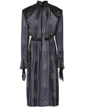 Prada Georgette Printed Midi Dress - Black