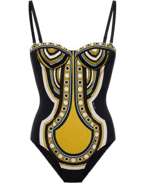 La DoubleJ Printed One-Piece Swimsuit - Black