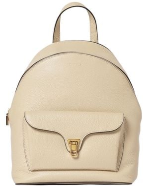 Coccinelle Logo Printed Backpack - Natural