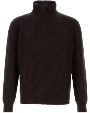 Brioni Mockneck Knitted Jumper - Black