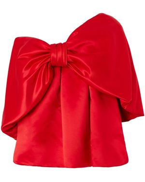 Simone Rocha Oversized Bow Satin Top - Red