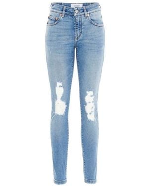 Givenchy Ripped Mid-Rise Skinny Jeans - Blue