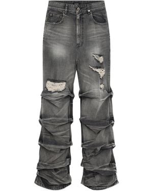 we11done Denim Pants With Belt Loops - Gray