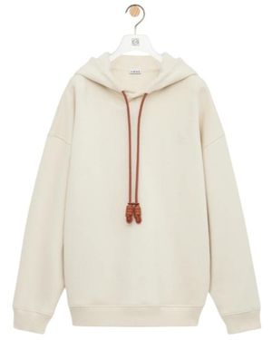 Loewe Relaxed Fit Drawstring Hoodie - White