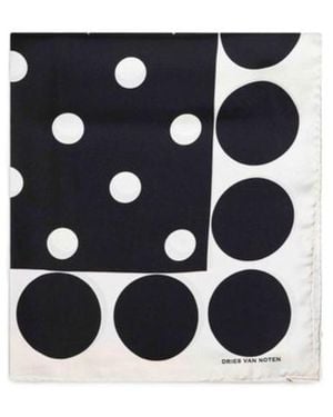 Dries Van Noten Polka Dot Printed Square Scarf - Blue