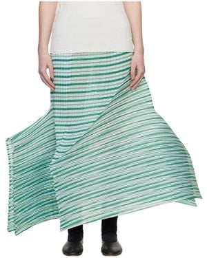 Issey Miyake Asymmetrical Hem Midi Skirt - Green
