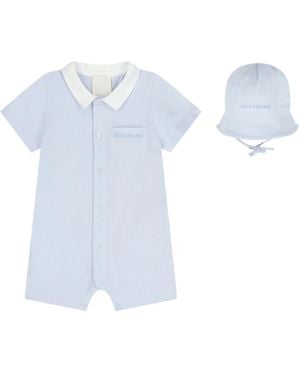 Givenchy Short Sleeve Jumpsuit And Hat Set - Blue