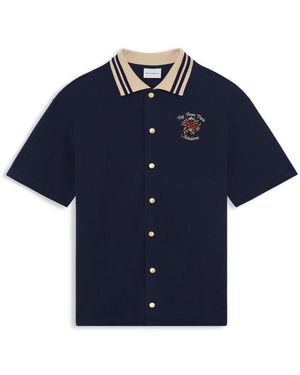 Drole de Monsieur Drôle De Monsieur Chemise Piquée Slogan Shirt - Blue