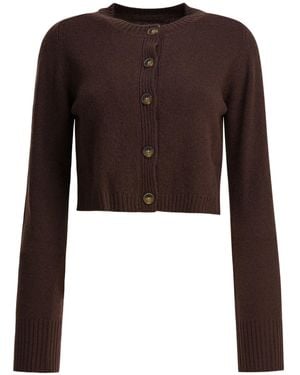 Loulou de Saison Zephir Lds Cropped Cardigan - Brown