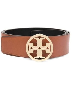 Tory Burch Miller Reversible Leather Belt - White