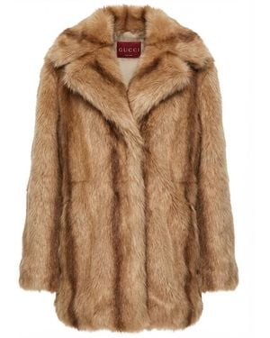 Gucci Degradé Soft Shearling Peacoat - Brown