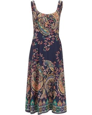 Etro Paisley Sleeveless Dress - Blue