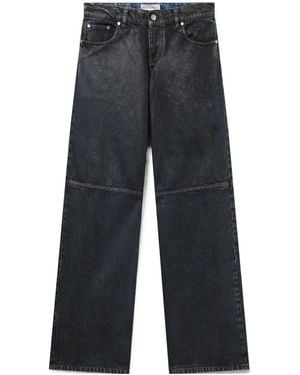 Stella McCartney Waxed-Finish Straight-Leg Denim Jeans - Blue
