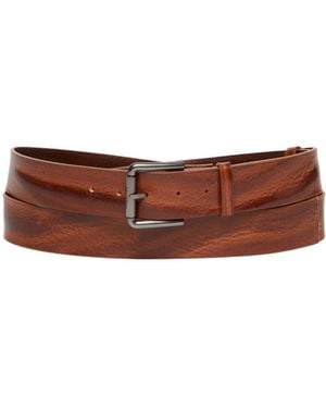 Max Mara Logo-Engraved Buckle Belt - Brown