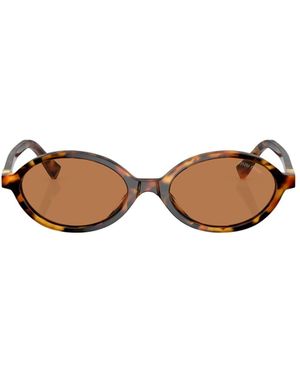 Miu Miu Eyewear Oval-Frame Sunglasses - White