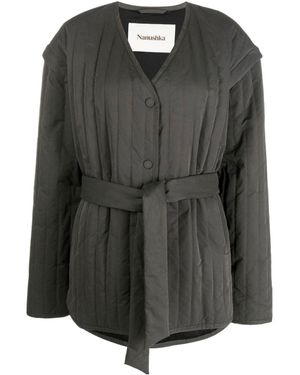 Nanushka Quilted Detachable-Sleeve Jacket - Black