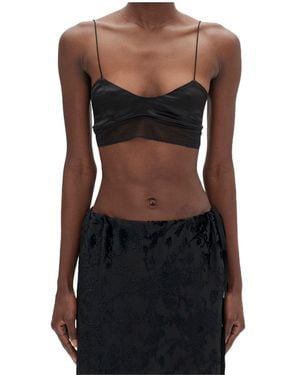 Ann Demeulemeester Scoop-Neck Cropped Top - Black