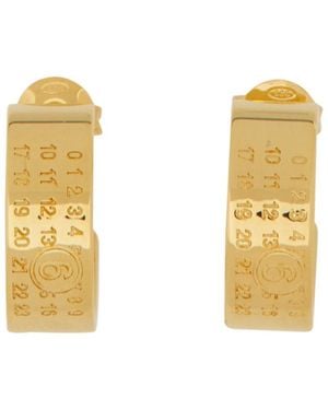 MM6 by Maison Margiela Numeric Engraved Hoop Earrings - Metallic