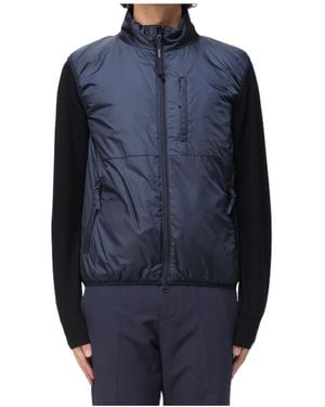 Aspesi Stand-Up Collar Zip-Up Vest - Blue
