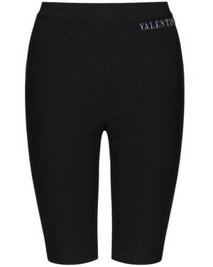 Valentino Embossed Logo Cycling Shorts - Black