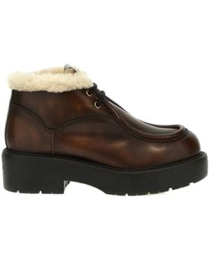 ショートブーツ・ブーティ MIUMIU DARK BROWN LEATHER ANKLE BOOTS Miu Miu Vintage Calfskin Leather Ankle Boots (Boots) IFCHIC.COM
