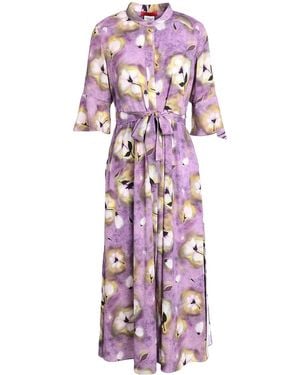 MAX&Co. Flower-Printed Shirt Dress - Purple