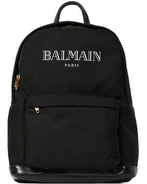 Balmain Logo Backpack - Black