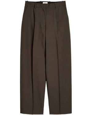 TOTEME Wide-Leg Wool-Blend Trousers - Green