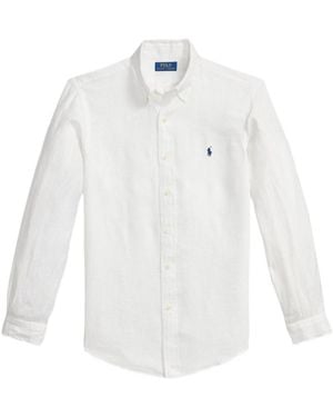 Polo Ralph Lauren Logo Embroidered Polo Pony Shirt - White