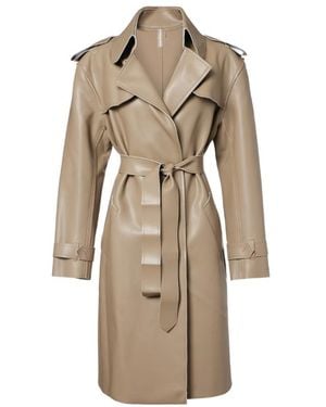 Norma Kamali Coated Trench Coat - Natural