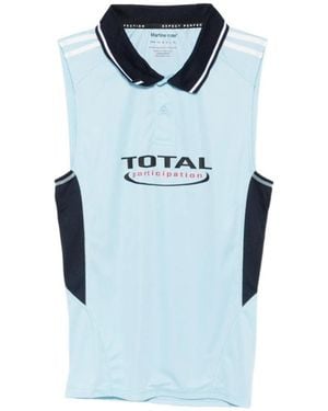 Martine Rose Shrunken Football Collared Sleeveless Polo Shirt - Blue