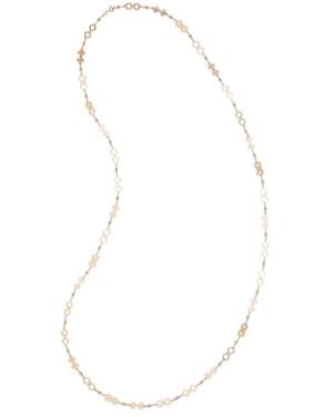 Tory Burch Long Forget Me Not Necklace - White