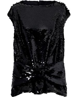 Simone Rocha Boxy Sequin-Embellished Peplum Blouse - Black