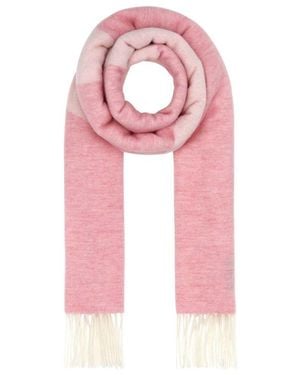 A.P.C. Logo Detailed Fringed Scarf - Pink