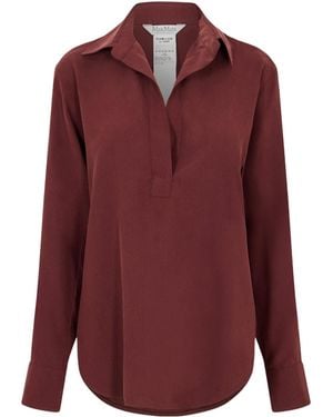 Max Mara Mirko Long-Sleeve Plain Shirt - Red