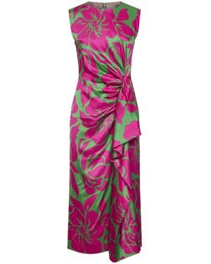Dries Van Noten Floral Printed Crewneck Sleeveless Dress - Purple
