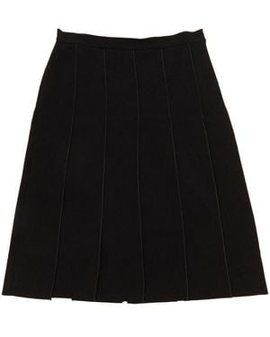 Max Mara Pleated Midi Skirt - Black