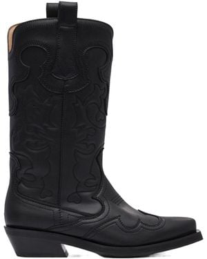 Ganni Stitched Boots - Black