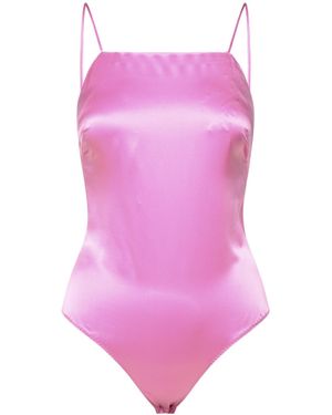 Max Mara Square-Neck Silk Bodysuit - Pink